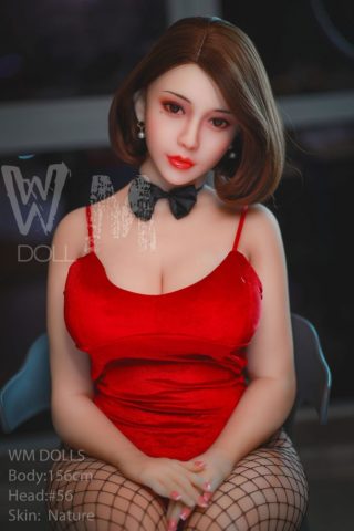 Mary Jane 166cm C Cup wearing a red dress with a black bow tie, seated with a soft expression.