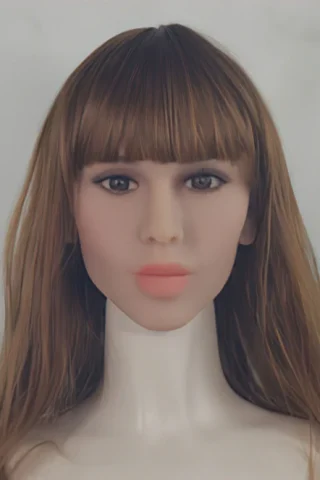 Doll 114 features long, straight brown hair and a smooth face with light makeup and a neutral expression.