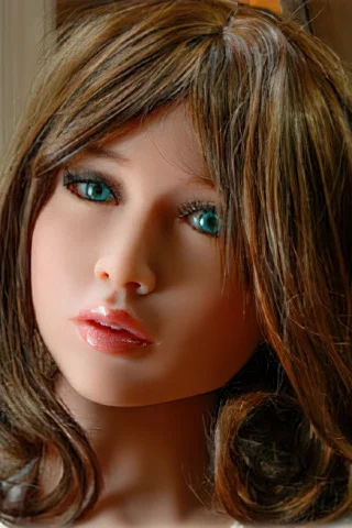 115cm doll with long brown hair and blue eyes, featuring a neutral expression and soft facial details.