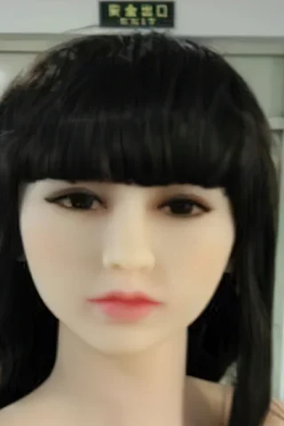 Doll, 119cm, with long black hair, straight bangs, and a neutral expression against a plain background.