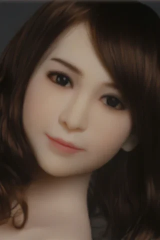 140cm doll with long, wavy brown hair and a soft smile, featuring realistic facial details and dark eyes.