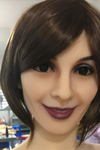 148cm doll with short brown hair and a friendly smile, featuring realistic eyes and subtle makeup.