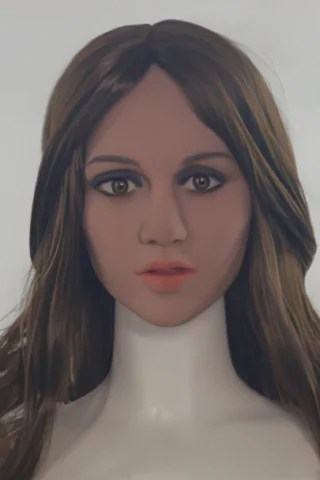 156cm RealLady doll with long brown hair and a neutral expression, featuring detailed facial features and soft makeup.