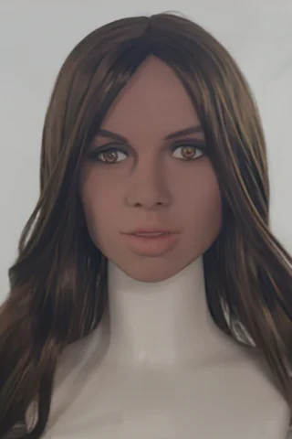 161cm doll with long brown hair and brown eyes, featuring a neutral expression and a smooth skin texture.