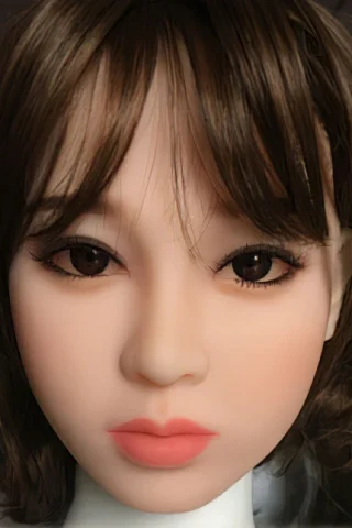 173cm doll with short brown hair and soft facial features, wearing natural makeup and a neutral expression.