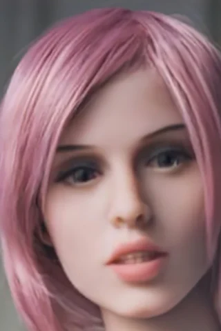 263 doll with short pink hair, featuring a neutral expression and soft facial features.