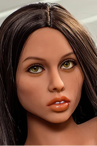 Doll #372 features long dark hair and striking green eyes, with a natural skin tone and slightly parted lips.