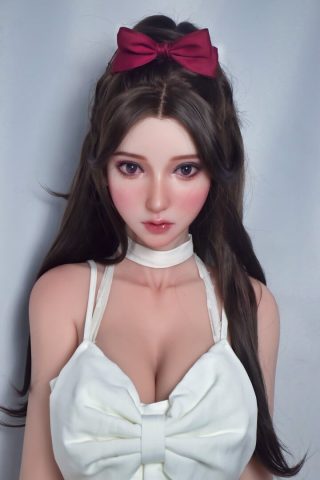 Mizushima Suzuran 165cm features long dark hair with a red bow, wearing a white outfit with a large bow.