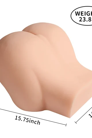 Huge Big Ass 23.8lbs Butt Masturbator, 9.45 inches tall, features a realistic design with a smooth, skin-like texture and defined curves.