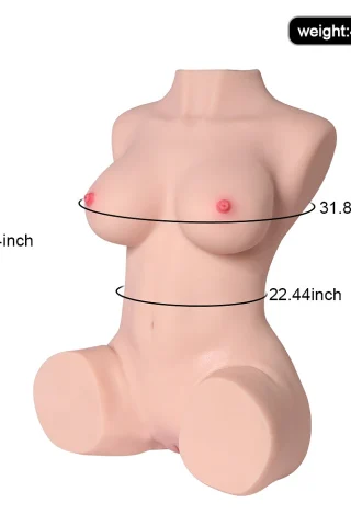 Bonnie torso, 22.44 inches tall, features a realistic skin tone and detailed anatomical features, displayed in a neutral pose.