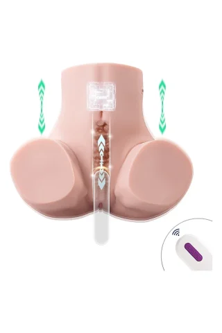 Gina 27.5lbs TPE sex doll torso with suction features a smooth, detailed design and a remote control for functionality.