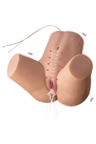 Phoebe 26.08lbs TPE torso masturbator featuring a smooth, skin-toned surface with a detailed anatomical design and a central opening.