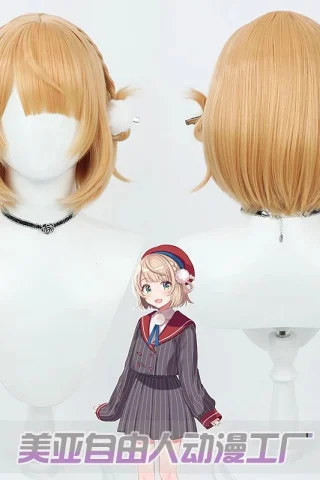 ZXR Radiant wig #115 features a medium-length blonde hairstyle with braids and fluffy ear accents.