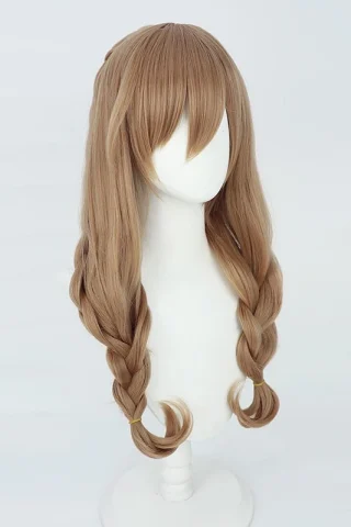 ZXR Radiant wig #4 features long, light brown hair with two braids and a side-swept fringe.