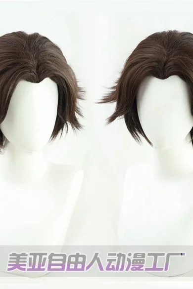 ZXR Radiant wigs #88 in brown anime style displayed from front and side angles to enhance Love Doll appearance.