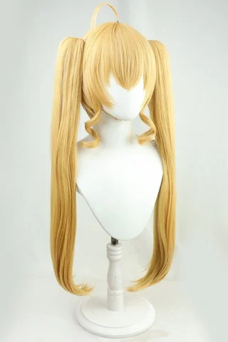ZXR Radiant wig #121 features long blonde hair with two high pigtails and loose curls, displayed on a white mannequin head.