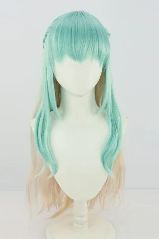 ZXR Radiant wig #84 features a mint green top with long, wavy ombre strands transitioning to a light blonde.