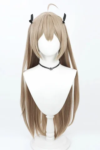ZXR Radiant wig #16 features long, straight blonde hair with two black clips and a choker on a mannequin.