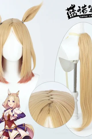 ZXR Radiant wig #137 features a long blonde hairstyle with two short pigtails and a gradient effect at the tips.