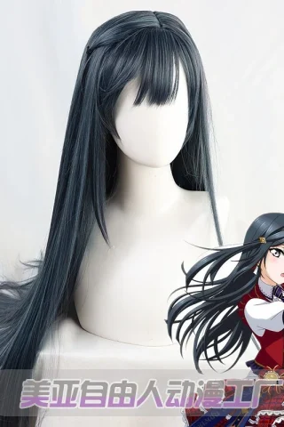 ZXR Radiant wig #80 features long, dark gray hair with bangs and a side braid, displayed on a mannequin head.