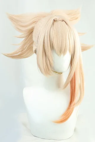 ZXR Radiant wig #7 features spiky blonde hair with a gradient orange streak, styled in an asymmetrical design.