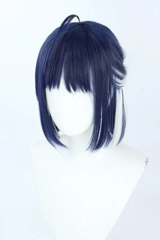ZXR Radiant wig #54 features a dark blue bob with blunt bangs and a side strand, displayed on a mannequin head.
