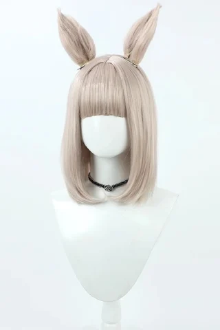 ZXR Radiant wig #131 features a light blonde bob with two pointed pigtails and a choker necklace.