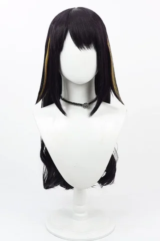 ZXR Radiant wig #125 features long, dark hair with wavy ends and subtle golden highlights, displayed on a white mannequin.