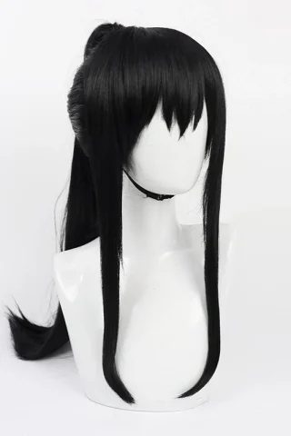 ZXR Radiant wig #26 features long, straight black hair with blunt bangs and side strands, displayed on a white mannequin head.
