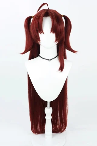 ZXR Radiant wig #64 features long, straight red hair with two pigtails and a black choker.