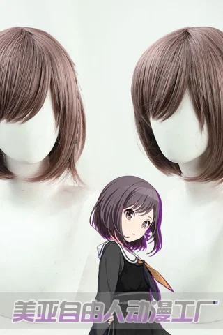 ZXR Radiant wig #67 features a short, light brown wig with blunt bangs and a side braid.