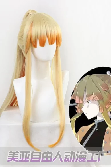 Wig #93 blonde-orange ombre on love doll with character inset