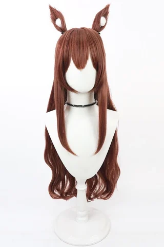 ZXR Radiant wig #51 features long, wavy brown hair with two pointed ear-like accents on top.
