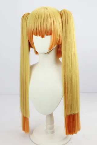 ZXR Radiant wig #94 features long blonde hair with orange tips, styled in two pigtails and straight strands.