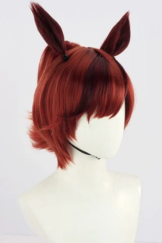 ZXR Radiant wig #140 features a short, wavy red hairstyle with pointed brown ear-like accents.