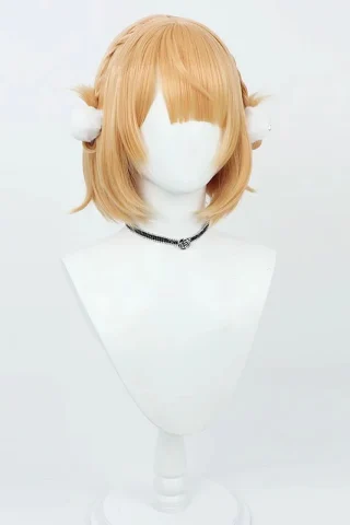 ZXR Radiant wig #115 features short, light blonde hair with braided accents and fluffy white ear accessories.