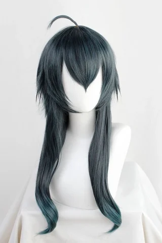 ZXR Radiant wig #19 features long, dark teal hair with layered bangs and two long side strands.