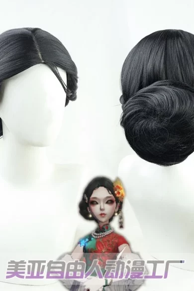 Two love dolls with ZXR Radiant wigs #39, featuring black braids, displayed with decorative text and an animated figure below.