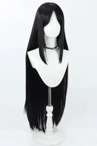 ZXR Radiant wig #91 features long, straight black hair styled with blunt bangs, displayed on a white mannequin head.