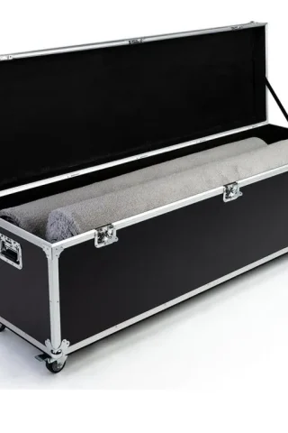 Premium sex doll storage case with durable design and wheels for easy transport and secure storage.