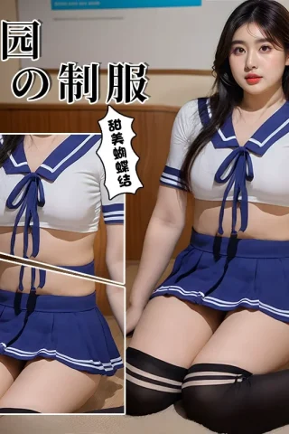 Sexy cute role-play school uniform featuring a cropped top and pleated skirt, perfect for playful outfits.