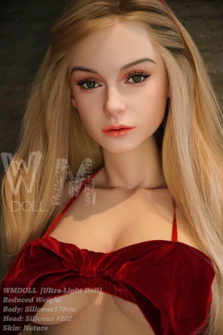 Silicone 170cm WM Doll features ultra-light design, realistic head #202, and natural skin tone for enhanced lifelike appeal.