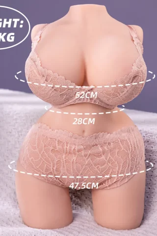Jessica TPE sex doll torso, 8.6lbs, featuring realistic proportions and detailed lingerie design.