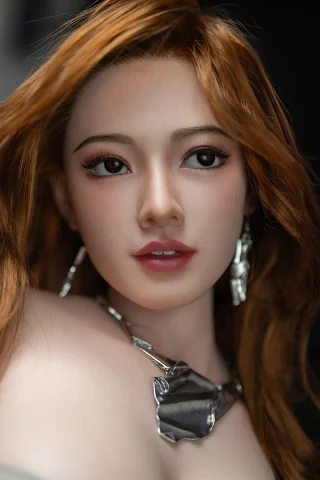 Misa 171cm C-Cup Starpery doll with long brown hair, wearing silver accessories and a subtle makeup look.